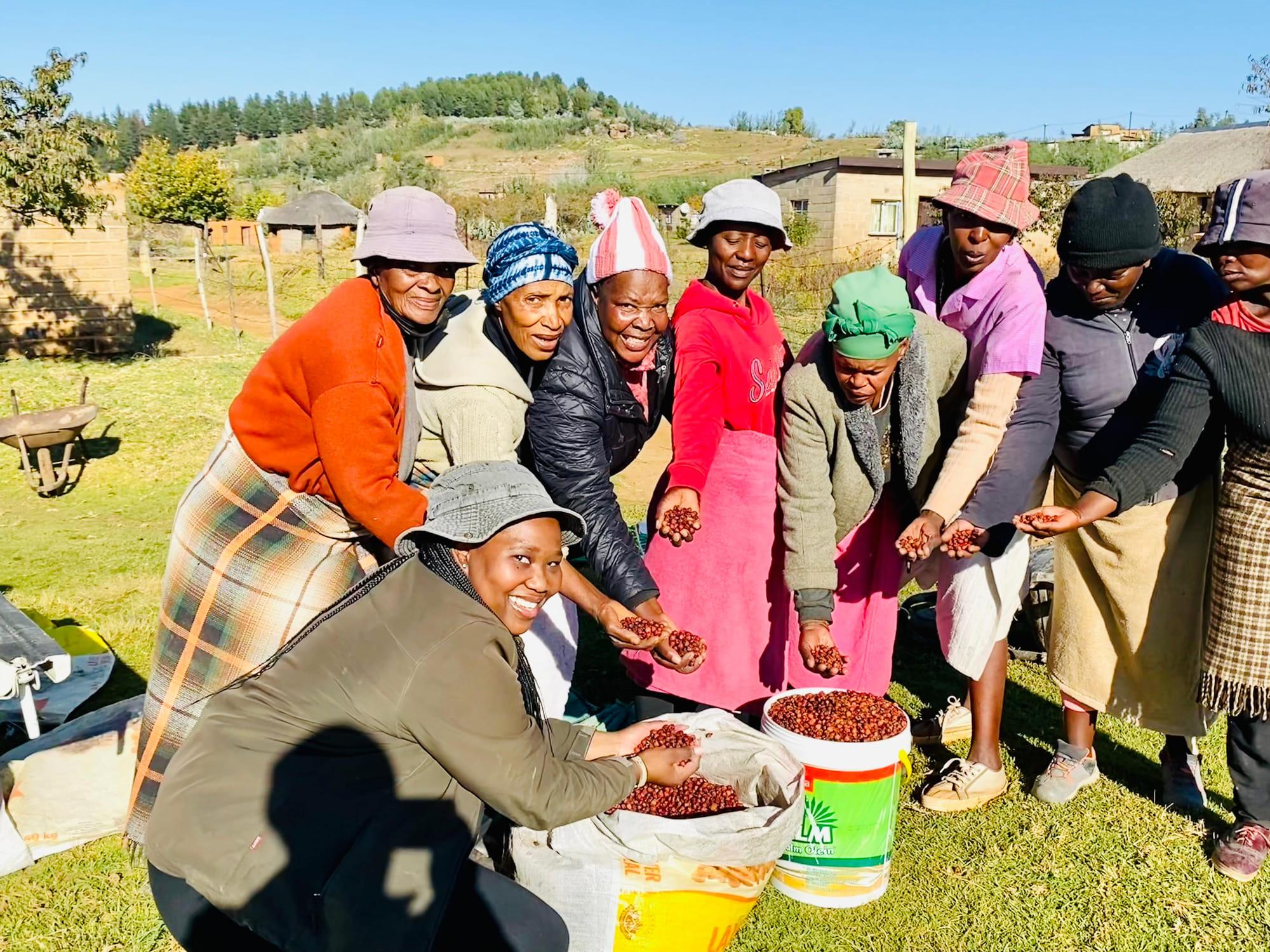 Nutri Rosa with community members during local rose hip sourcing activities